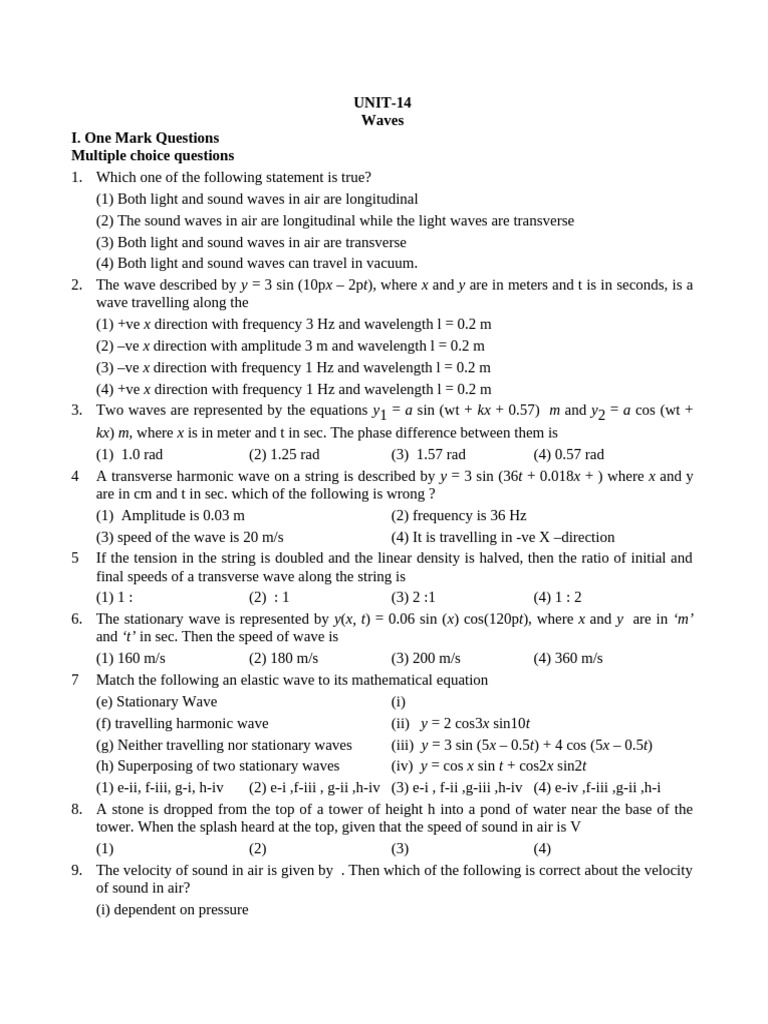 Understanding Waves: Key Concepts and Questions | PDF | Waves | Normal Mode