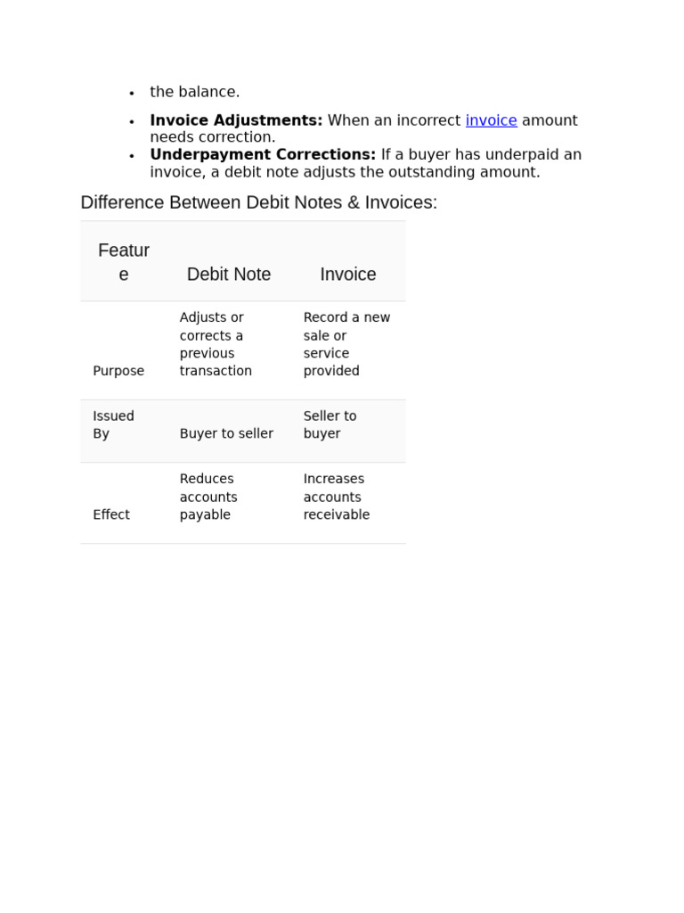 Debit Notes vs. Invoices Explained | PDF