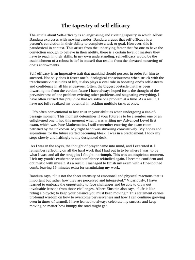 Self Efficacy - Comments Katharina | PDF | Self Efficacy ...