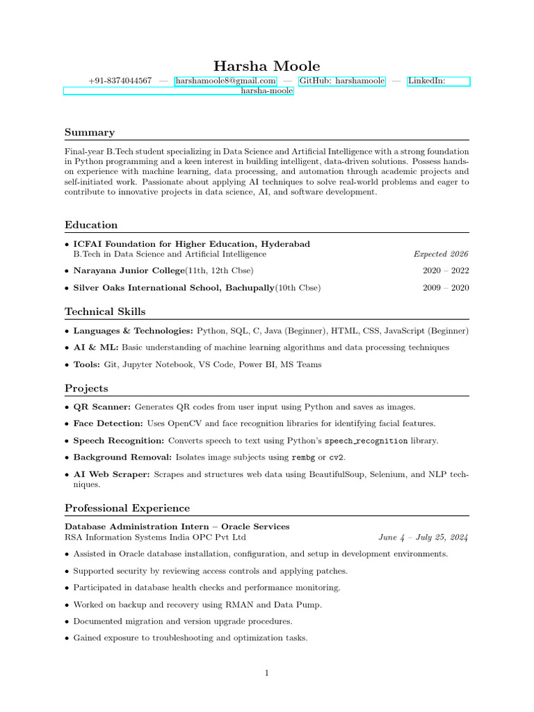 Data Science & AI Student Profile | PDF | Artificial Intelligence ...