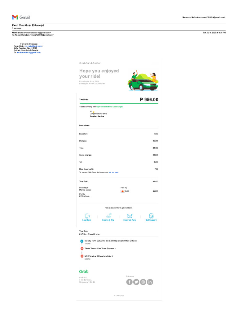 Gmail - FWD - Your Grab E-Receipt | PDF