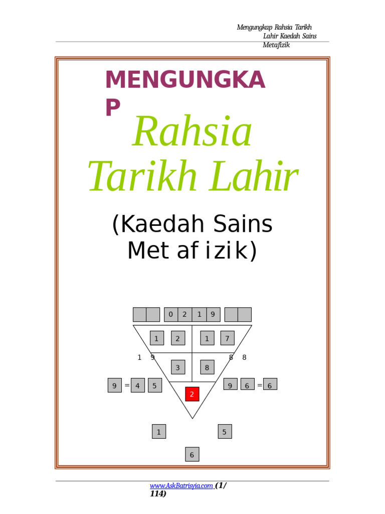 Ebook Rahsia Tarikh Lahir | PDF