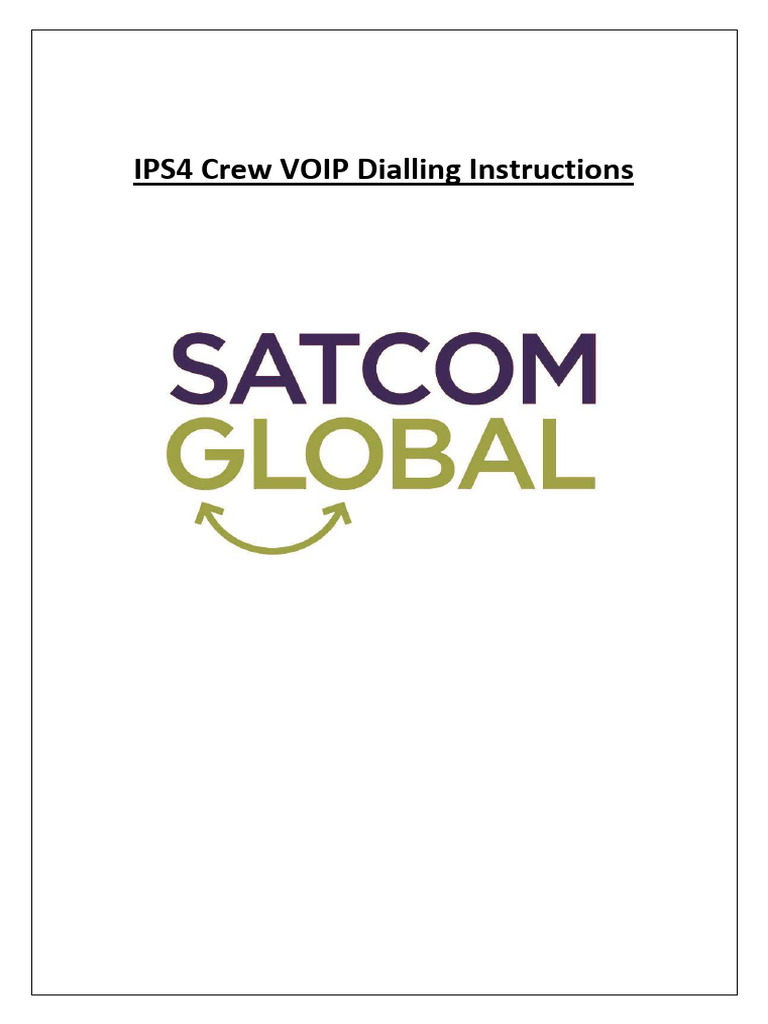 IPS4 Crew VOIP Dialling Guide | PDF