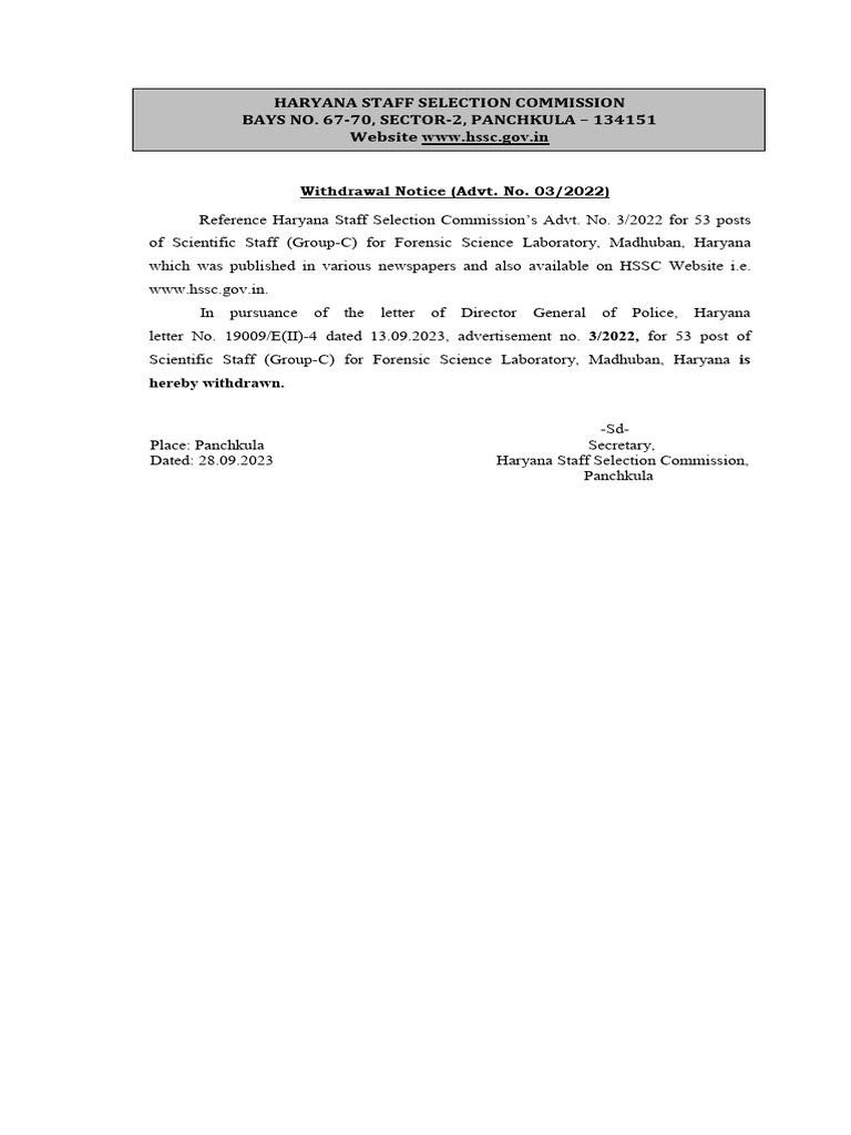 70793-Withdrawal Notice 28.09.2023 | PDF