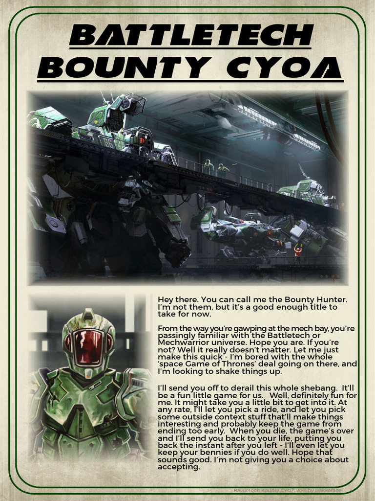 Battletech Bounty CYOA v0.3 Guide | PDF | Battle Tech
