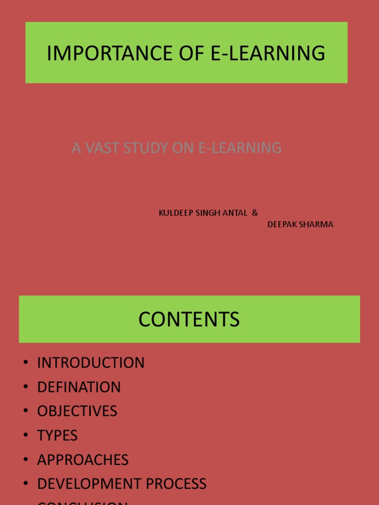 Significance of E-Learning in Education | PDF | Educational Technology ...