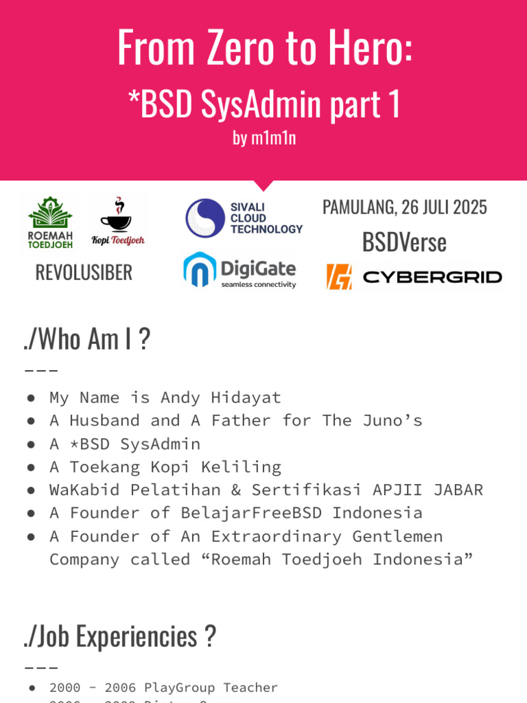 Intro Webinar Revolusiber Freebsd 2025 | PDF | Free Software | Berkeley ...