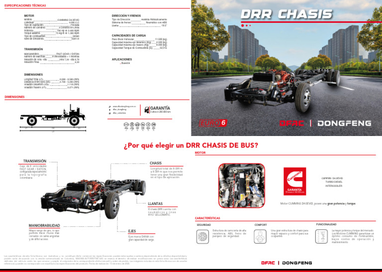 Especificaciones Chasis DRR Busetón | PDF | Coche | Vehículos terrestres