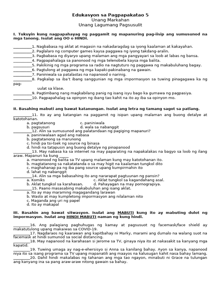 Esp 5 ST 1 | PDF