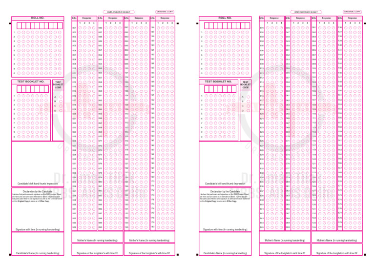 OMR Answer Sheet Template | PDF