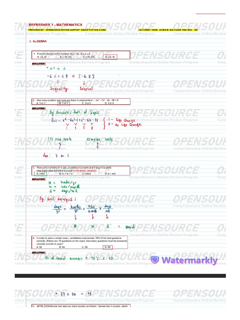 Math Lecture 1 | PDF