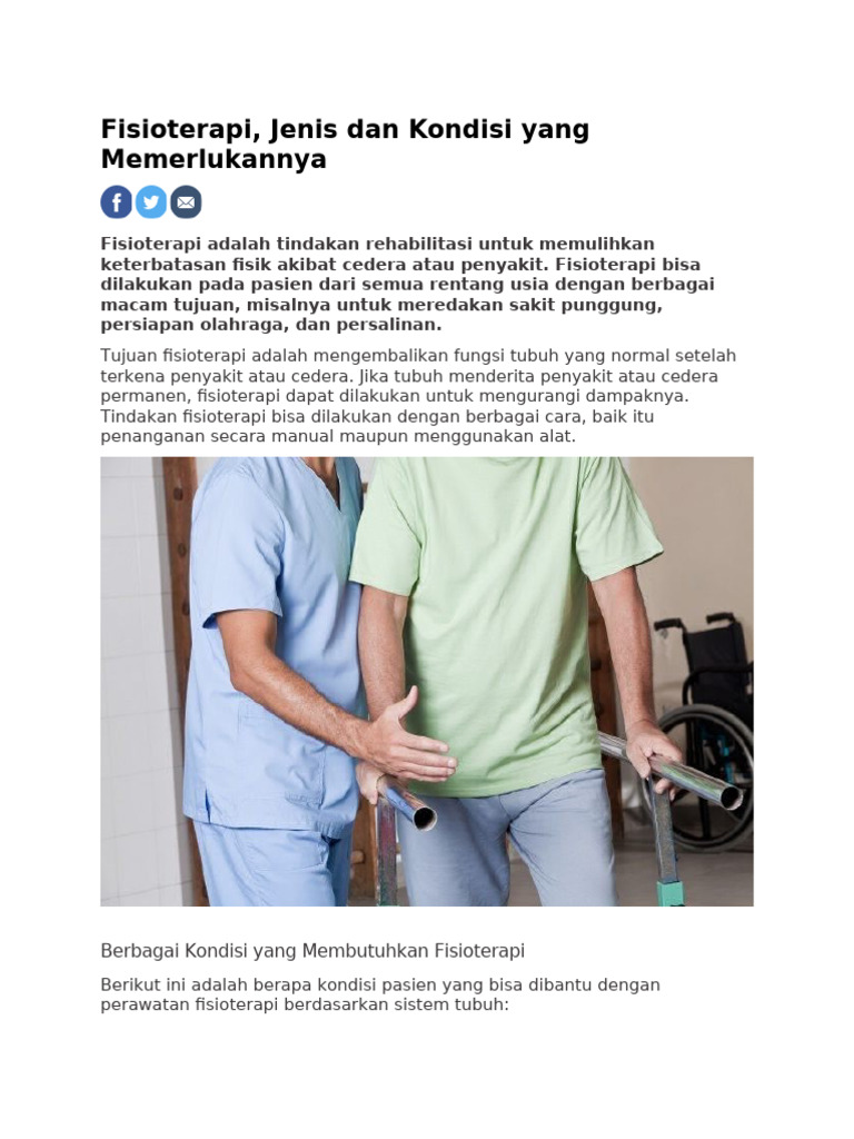 Jenis dan Kondisi Fisioterapi | PDF