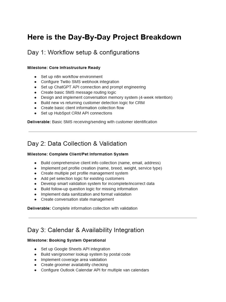 Day-by-Day Project Breakdown Guide | PDF | Customer Relationship ...