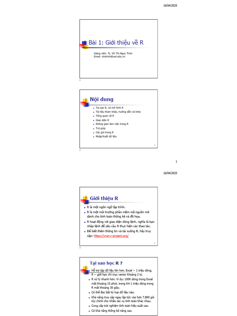 Bài 1 R Introduction V | PDF