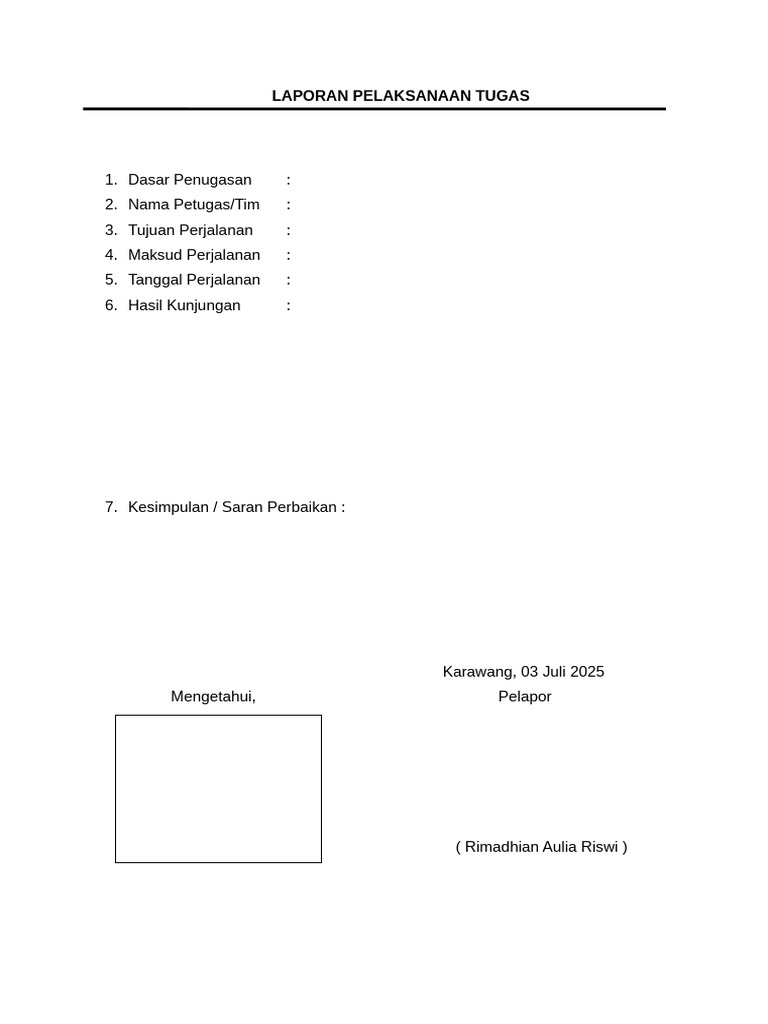 Contoh LPT: Laporan Tugas Perjalanan | PDF
