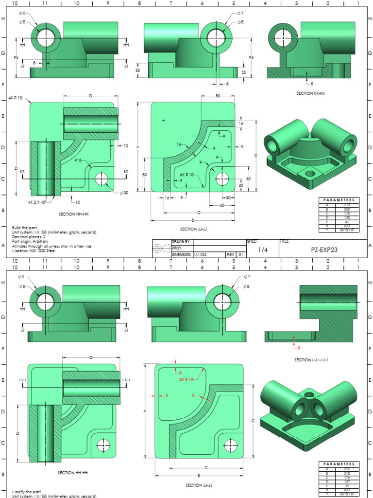 AISI 1020 Steel Part Dimensions Guide | PDF
