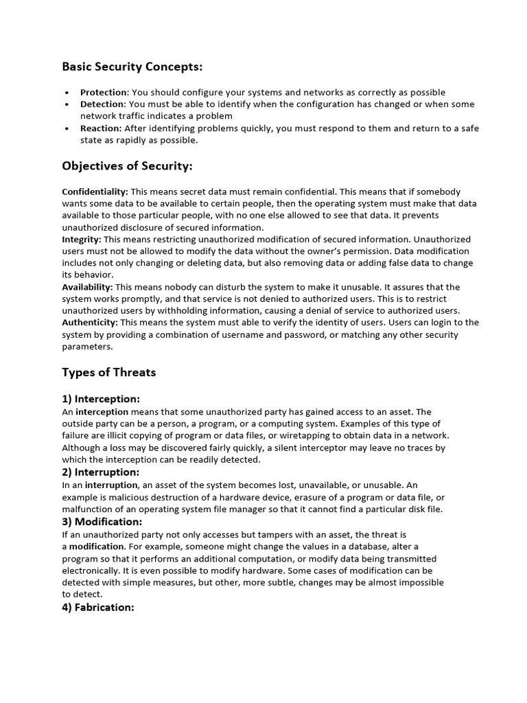 Basic Security Concepts Overview | PDF | Security | Computer Security