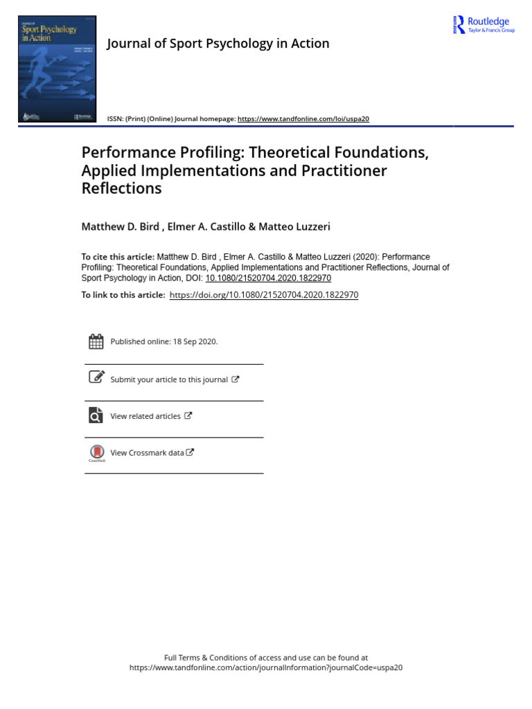 Performance Profiling in Sport Psychology | PDF | Psychology ...