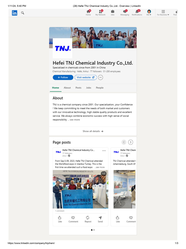 Hefei TNJ Chemical Overview | PDF | Economies | Business