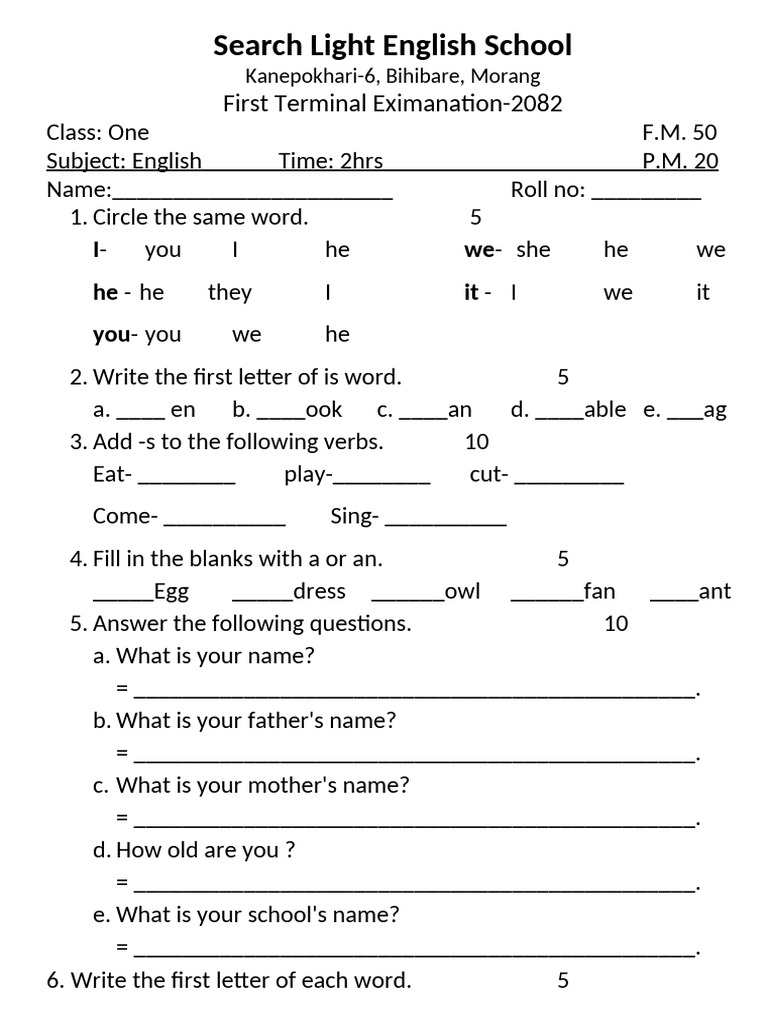 Class 1 | PDF