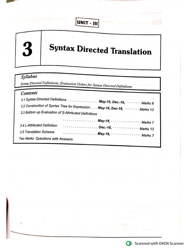Compiler Design Unit 3 | PDF