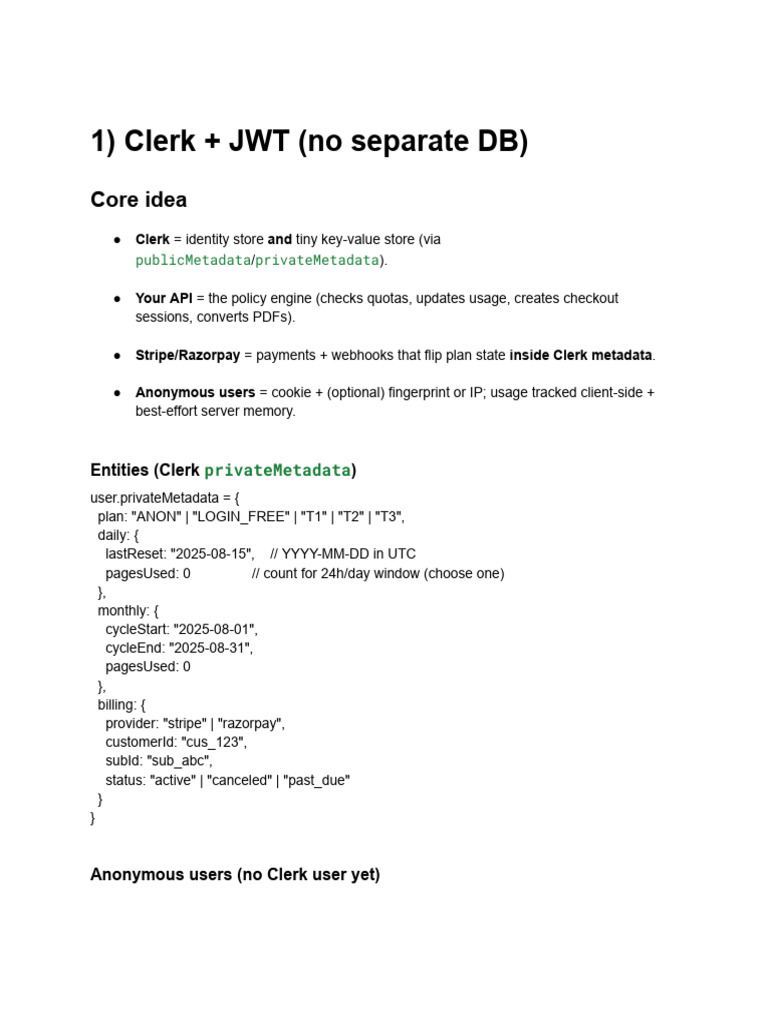 Clerk vs Firebase Auth for Usage Tracking | PDF | Http Cookie ...