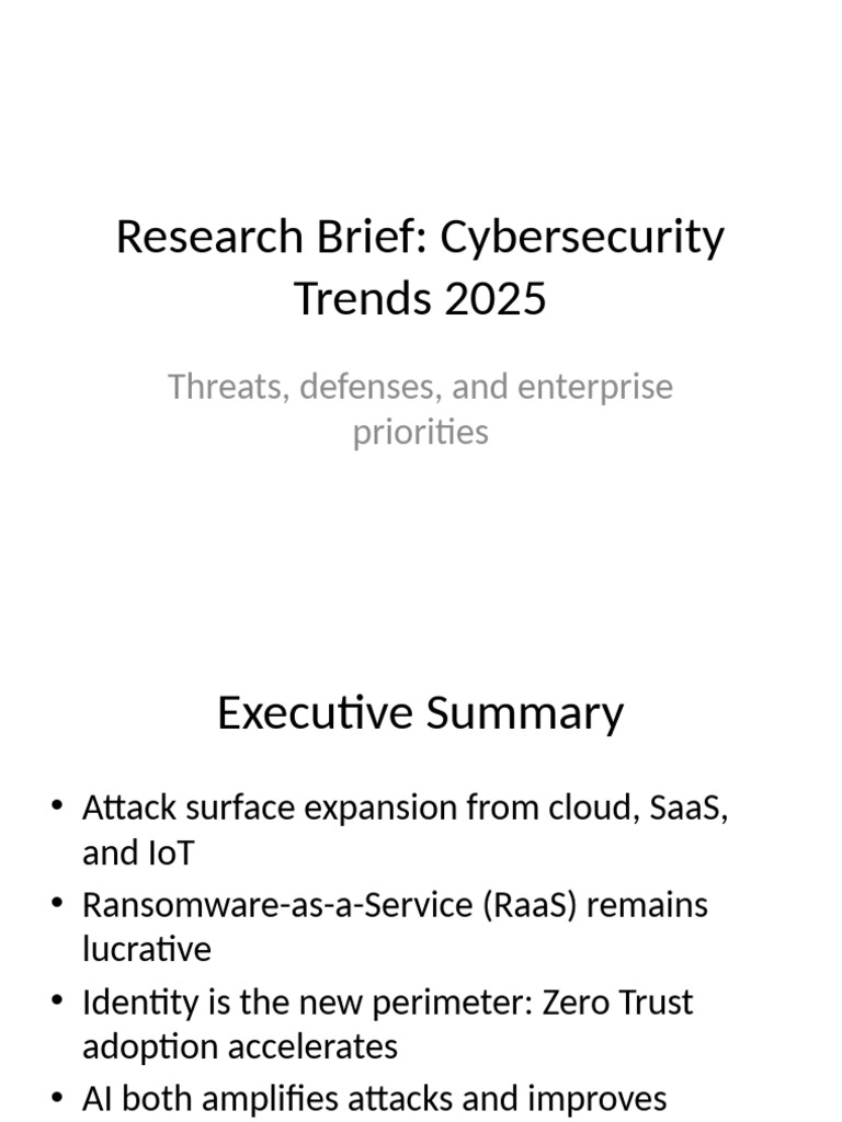 Cybersecurity Trends 2025 Overview | PDF