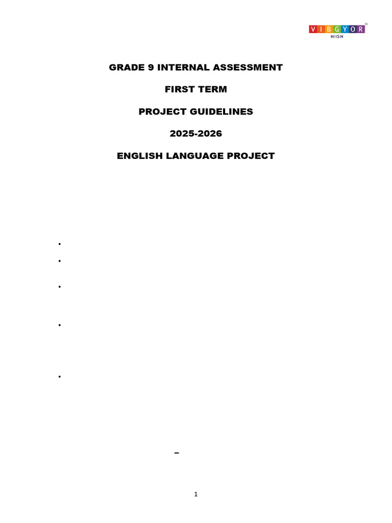 Grade 9 Project Guidelines 2025-2026 | PDF | Paintings | Circle