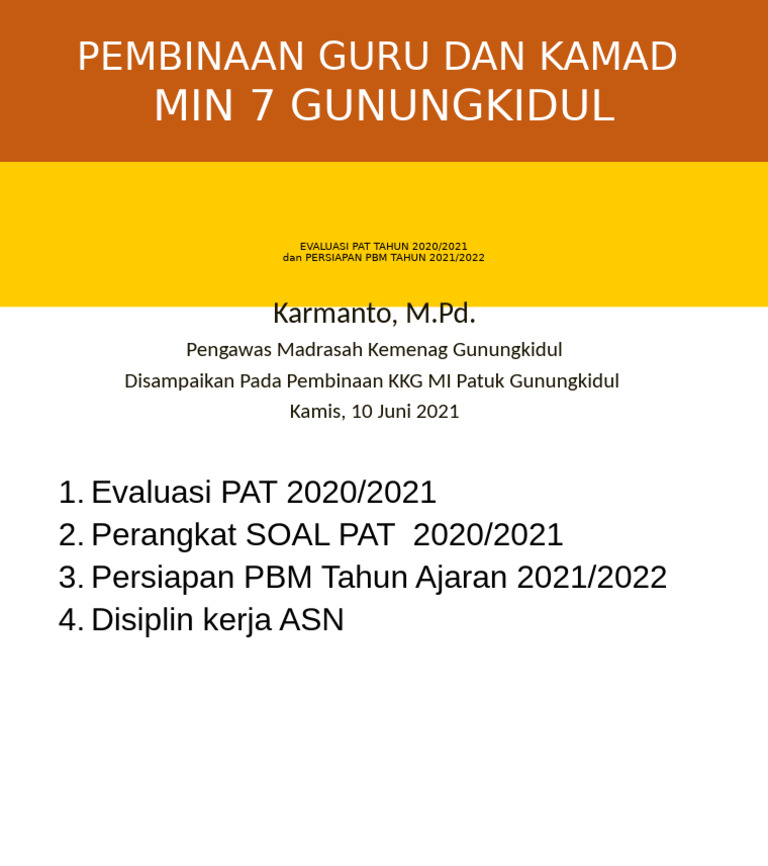 Pembinaan Guru & Kamad MIN 7 Juni 2021 | PDF