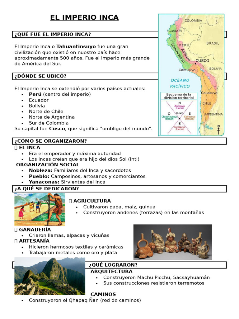 Historia y organización del Imperio Inca | PDF | Francisco Pizarro ...
