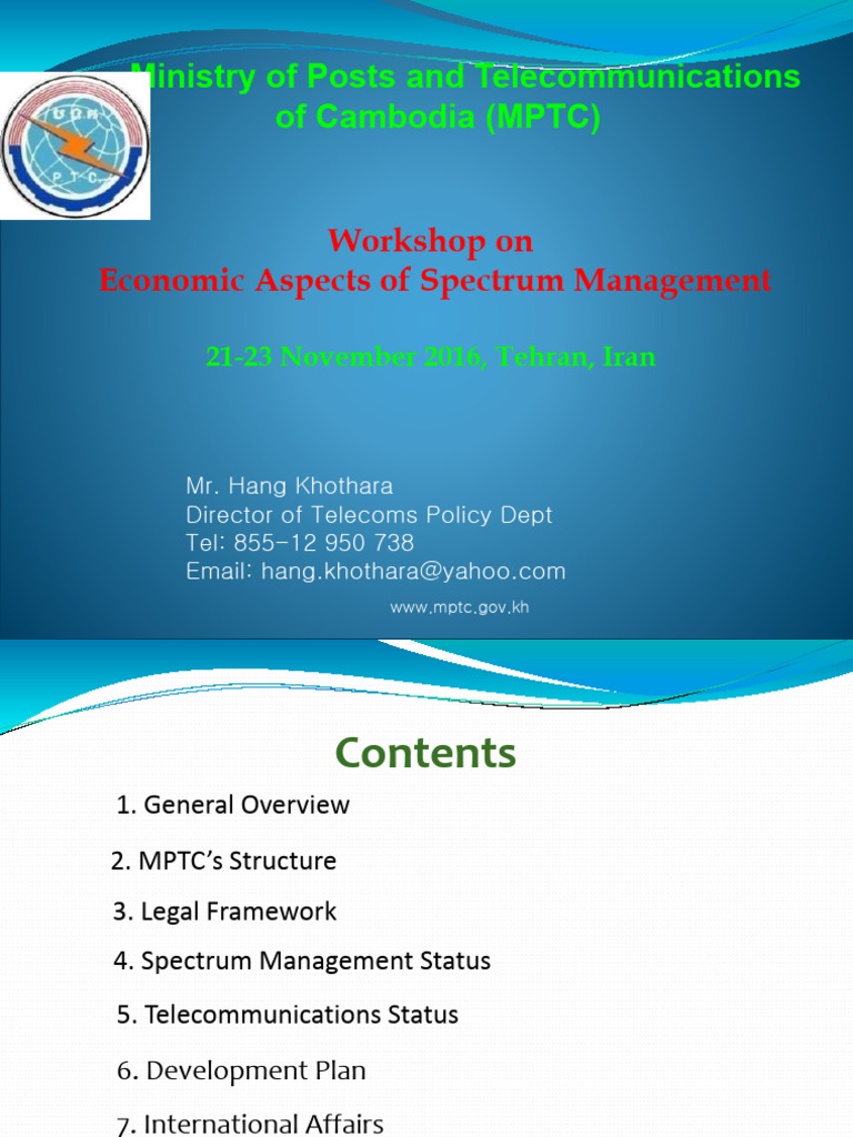 Cambodia Spectrum Management Overview | PDF | Radio Spectrum | Very ...