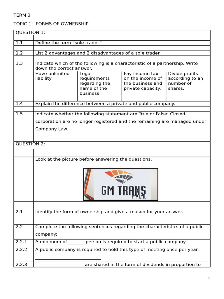 GR 8 2024 EMS Booklet Term 3 Activities | PDF | Debits And Credits ...