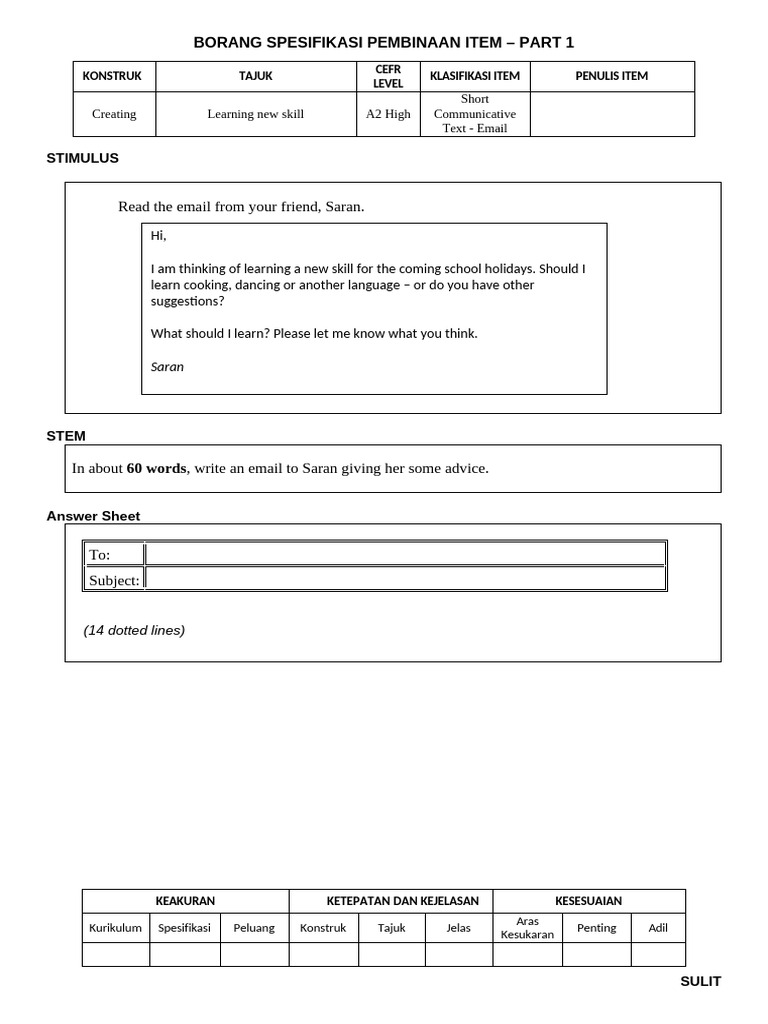 Writing - Part 1 F1 | PDF