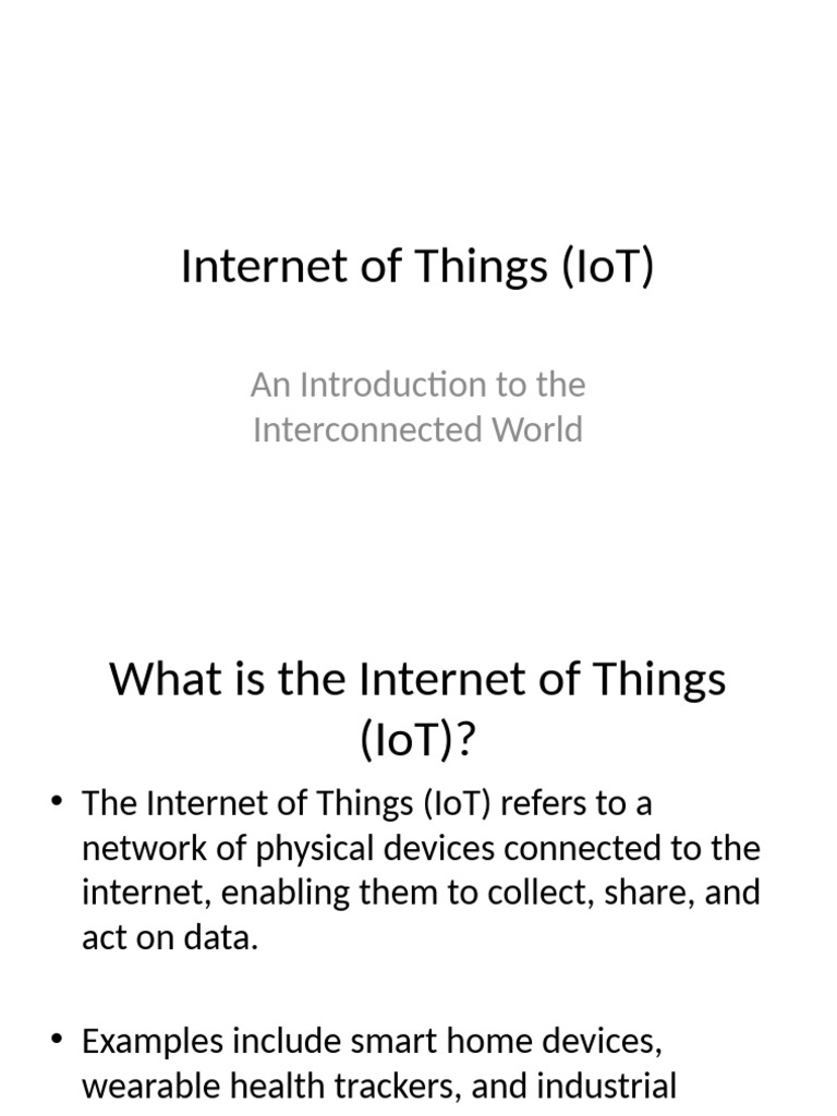 Understanding the Internet of Things (IoT) | PDF