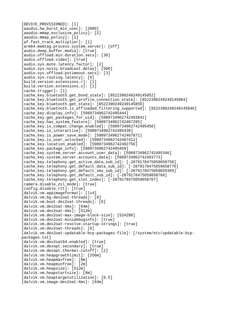 Android System Configuration Settings | PDF | Computing