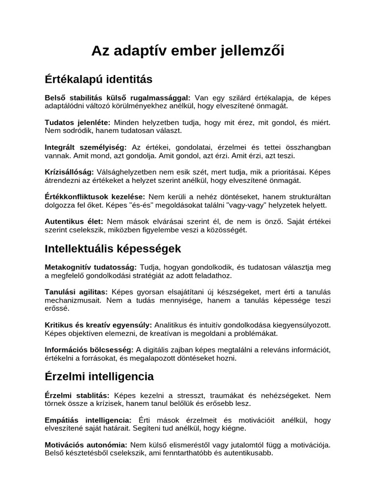 Adaptív Ember | PDF