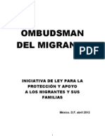 INICIATIVA DE LEY PARA LA PROTECCIÓN Y APOYO A LOS MIGRANTES (OMBUDSMAN DEL MIGRANTE)