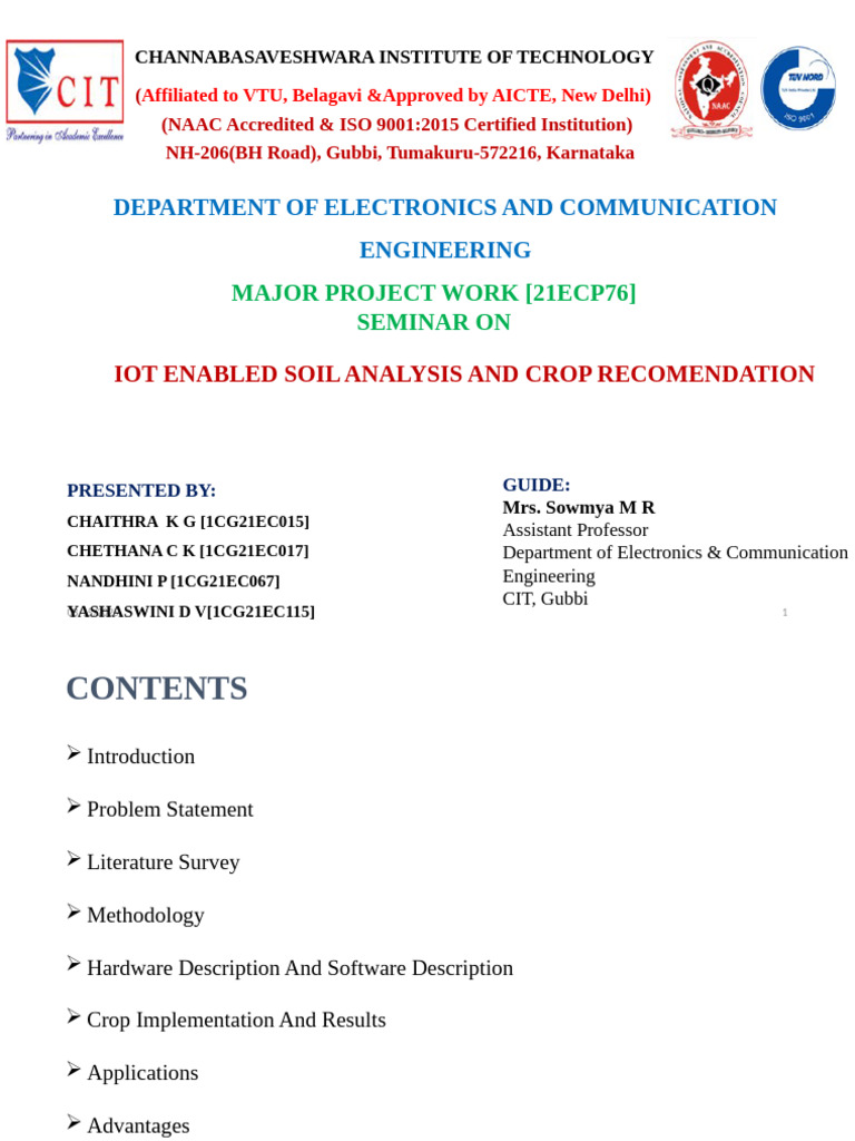 IoT Soil Analysis & Crop Recommendation | PDF | Sensor | Agriculture