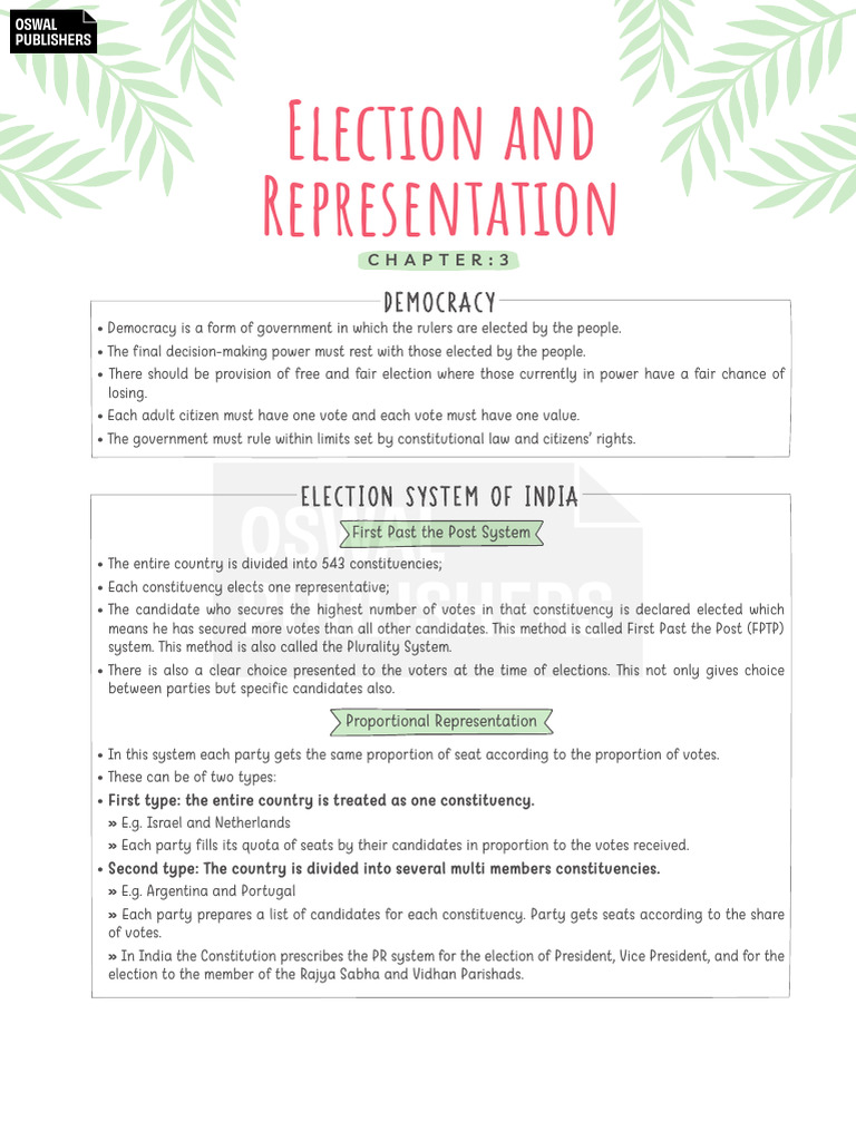 Election System and Voter Rights in India | PDF | Electoral District ...