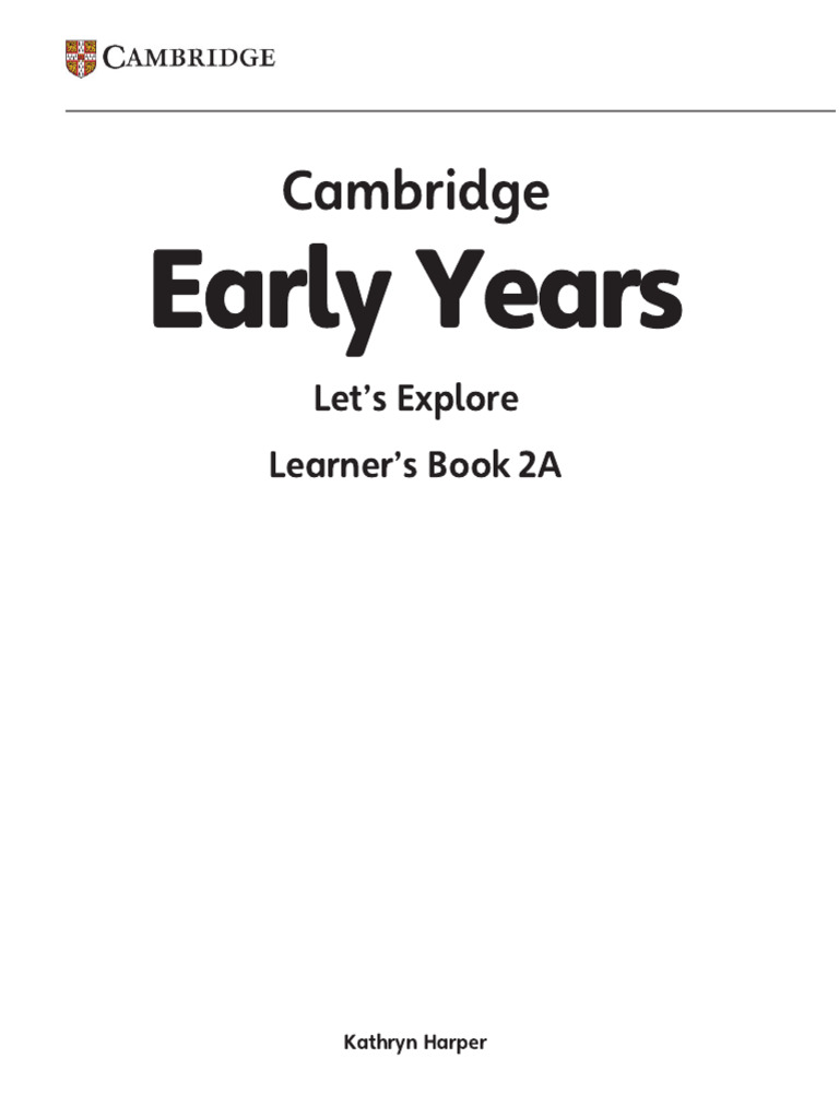 Cambridge Early Years Learner's Book 2A | PDF
