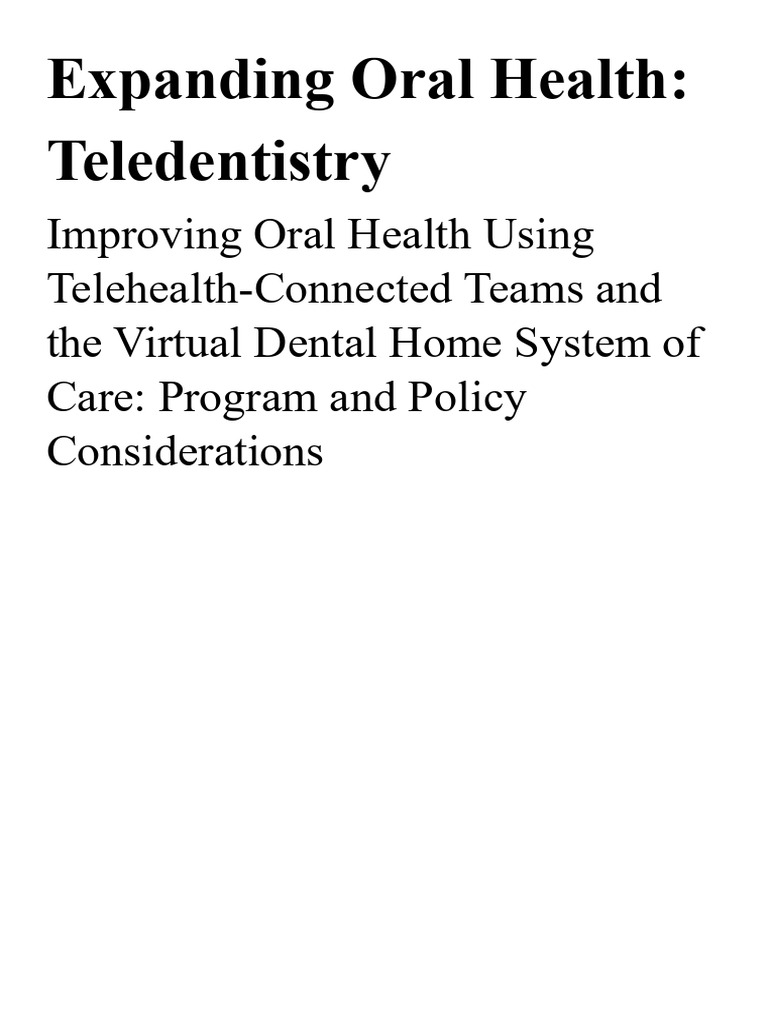 Expanding Oral Healt2 | PDF | Health Care | Dentistry
