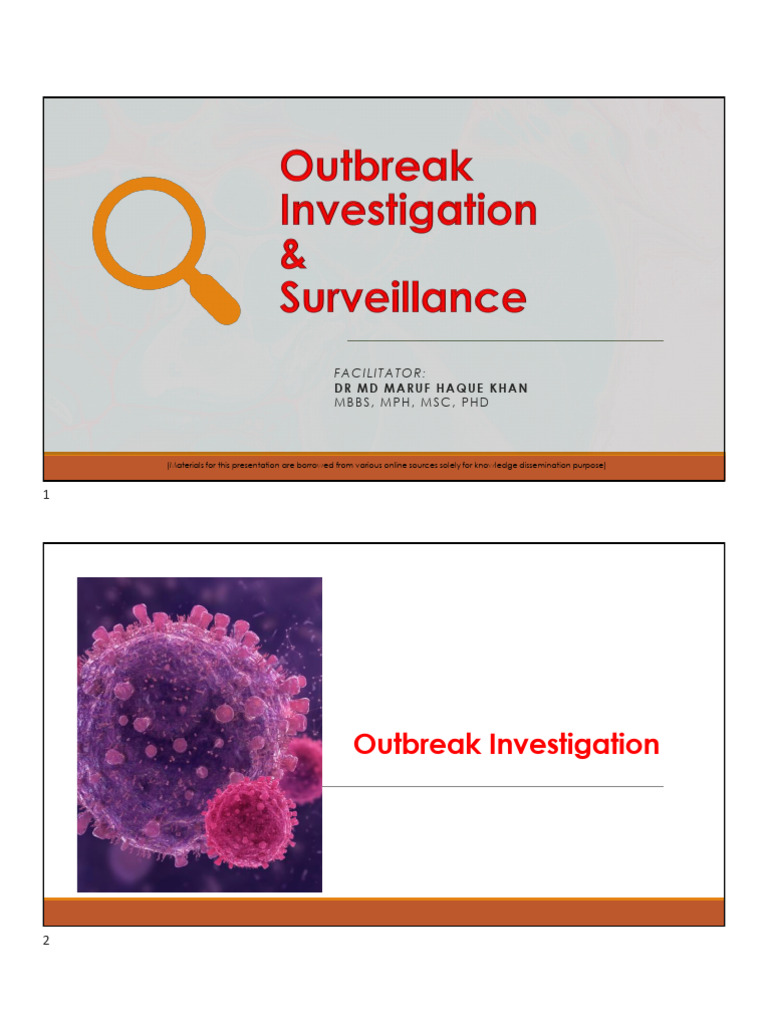 Outbreak - Surveillance - MMHK 2024 | PDF | Public Health | Epidemiology