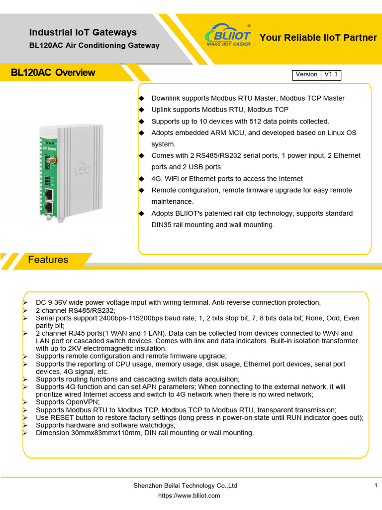 Industrial IoT Gateway Specifications | PDF | Wi Fi | Computer Network