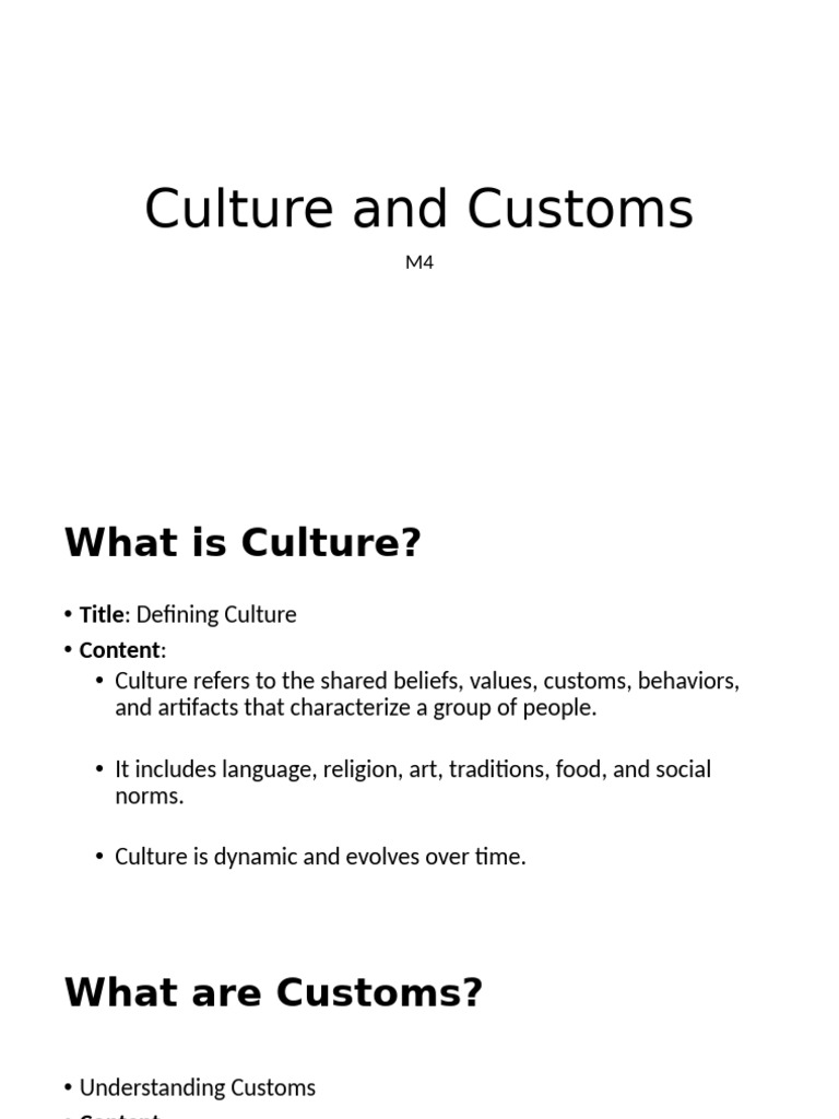 Culture and Customs | PDF