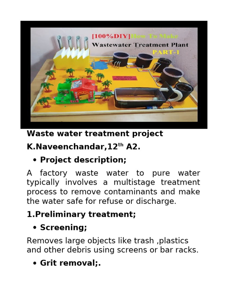 Waste Water Treatment Process Overview | PDF