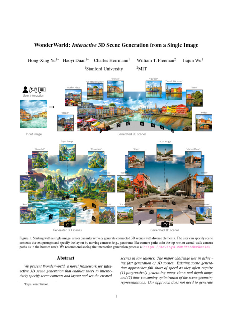 WonderWorld Interactive 3D Scene Generation From A Single Image | PDF ...