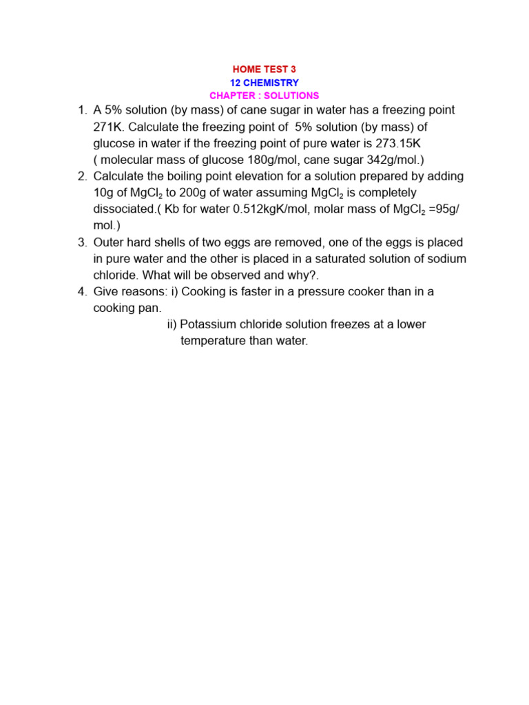 Home Test 3 - Solutions | PDF
