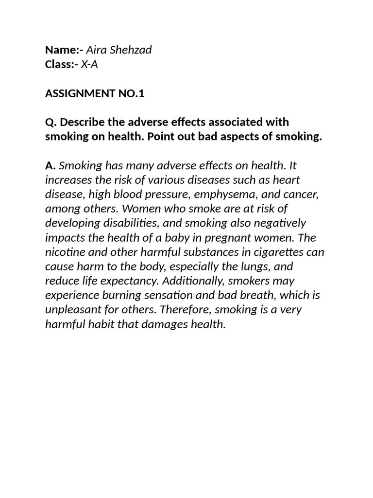Health Risks of Smoking | PDF