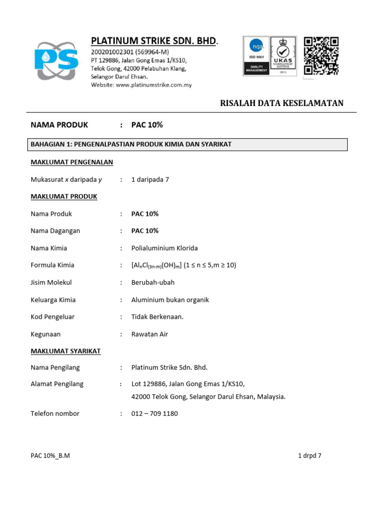 SDS - Pac 10% (M) | PDF