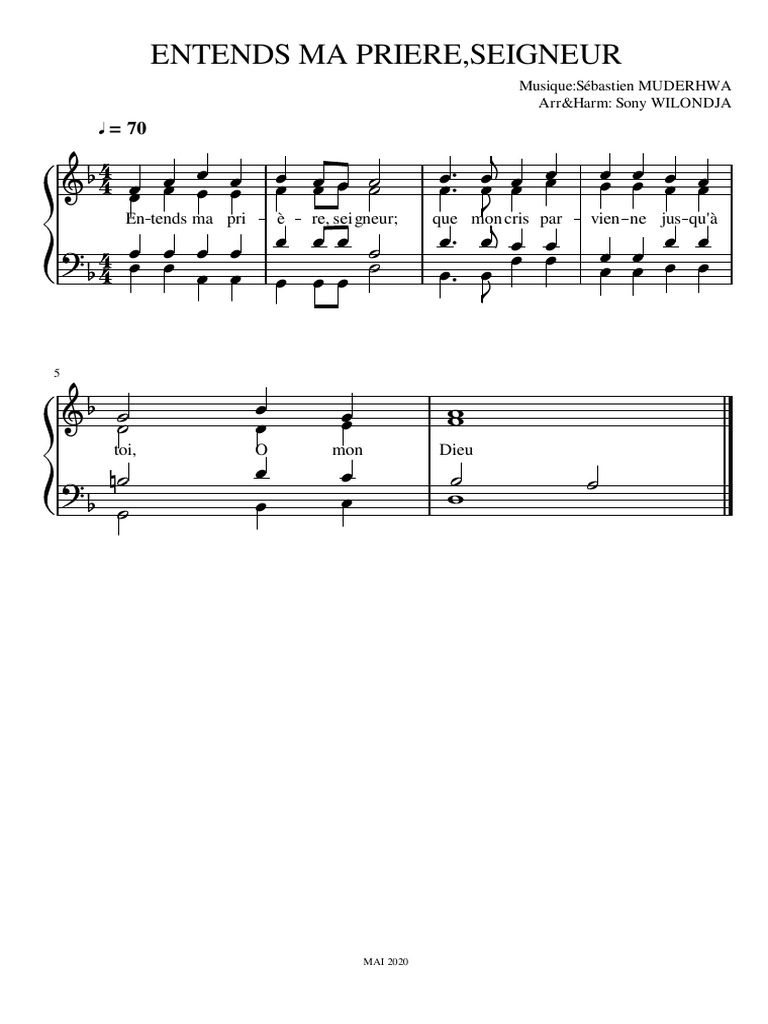 Entends ma prière, Seigneur - Musique | PDF